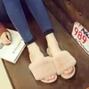 Donna Autunno Inverno Pantofole in cotone stile coreano Canzone femminile Jia Peluche Una parola Trascina antiscivolo fuori Indossando scarpe in pelliccia di stoffa L230704