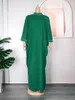 Vestido étnico africano plus size com miçangas para mulheres 2023 casual liso muçulmano abaya islã robe elegante feminino festa maxi