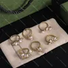 3 -stycken Set Flower Rings Diamond Designer Rings for Women Pearl Letter Crystal Ring With Box