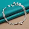 925 argent Sterling cinq solide étoile de mer serpent chaîne Bracelet pour femmes charme mariage fiançailles mode fête bijoux