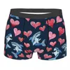 Caleçons Culottes pour hommes Boxers Sous-vêtements Love Hearts Pattern Sexy Male Shorts