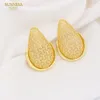 Bröllopsmycken sätter Sunnesa Golden Thin Mesh Dubai Set for Women Fashion Water Drop Shape Pendant Necklace Luxury African Big Stud Earrings 230717