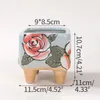 Planters Korean Ins Hand Painted Floret Succulent Ceramic Flowerpot Creative Square Thumb Basin With Feet Home Decor Gardening