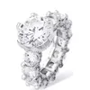 Donne Bling 925 Sterling Silver Hip Hop Iced Bling CZ Diamond Promise Wedding Engagement Ring