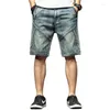 Shorts Jeans Masculino Personalidade de Verão 5 Calças Médias Masculino Moda Solta Denim Curto Jeans na Altura do Joelho Roupas Masculinas de Cowboy