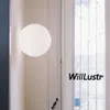 nowoczesna globowa lampa ścienna LED Sconce biała szklana kulka Lampa sufitowa 14 cm 20 cm 25 cm 35 cm okrągłe mleko globalne oświetlenie H322p