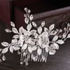 Fashion Flower Hair Combs Handmade Crystal Rhinestone Bridal Headdress Flower Hairpin Bride Wedding Hair Jewelry L230704