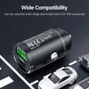 100W Auto-USB-Ladegerät Super Charge QC3.0 USB Typ C Zigarettenanzünder-Adapter Versteckter Zugring-Telefonladegerät für IPhone Huawei Samsung