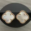 2024 NY Model Stud Designer örhänge Classic Four Leaf Clover Earring Stud 18K Guld Flera färger Earring Luxury Designer Jewelry for Women Valentine Day Gif