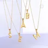 Pendentif Colliers En Acier Inoxydable A-Z Alphabet Lettre Pour Femmes Hommes Rolo Câble Lien Chaîne Nom Bijoux Cadeaux D'anniversaire DN341