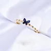 Cluster Rings Sweet And Romantic Sapphire Black Gold Small Butterfly For Women Fashion Exquisite Party Jewelry Gifts To Girlfriend
