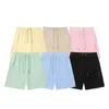 Mensbyxor Sweatpants Loose Paris Style Classic Love Brodery Cotton Short Candy Color