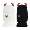 Mode Masques Visage Cache-Cou Hiver Chaud Cagoule Chapeaux 3 Trous Couverture Complète Masque Cap Ski En Plein Air Équitation Sport Bonnet Ox Corne Coupe-Vent Tricoté Masque 230717