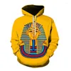 Felpe con cappuccio da uomo 2023 Ancient Horus Dio egiziano Occhio dell'Egitto Faraone Anubis Felpa con cappuccio con stampa 3D Felpe Uomo Casual Pullover Streetwear