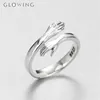 925 Silver Creative Love Hug Ring Silvers Color Fashion Lady Open Rings Jewelry Gifts for Lovers Valentine's Day Present