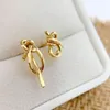 Backs Earrings MADALENA SARARA 18K Yellow Gold Geometric Bow Knoted Women