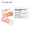 Blush FOCALLURE 3 Cores Paleta Brilhante Pó Leve de Alta Pigmentação Longa Duração Fácil de Misturar Maquiagem Facial Cosméticos 230617