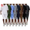 Мужские спортивные костюмы Лето-мужчина наряд хлопковые короткие наборы O-вырезы