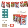 Kerstversiering Adventskalender Herbruikbare papieren snoepzak 1-24 nummerstickers Kinderen Cadeau Festival Products171W