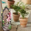 Tuindecoraties Miniatuur Deurbeeld Decor Hars Fee Kloppen Op De Buiten Opknoping Ornament Decoratie 230717