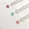 Mode lyxig pärlhalsband återvänder till hjärttagerier smyckesdesigner biue rosa röda halsband för kvinnor fest smycken alla hjärtans dag gåva med ruta 607148