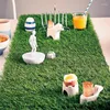 Corredor de mesa de grama artificial de flores decorativas, decoração de pano de gramado sintético realista para decoração de festa de Natal de Páscoa de São Patrício