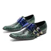 Zapatos de hombre de tipo italiano, zapatos de vestir de cuero de negocios formales, zapatos Oxford formales de gran tamaño para hombres, zapatos de fiesta de moda con punta de metal dorado, zapatos de boda.