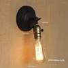 Wall Lamp Edison Light Bulb Mini Knob Switch Warehouse Loft Country Retro Industry Vintage Iron Small Lamps