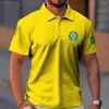 Men's Polos Brazil Man Polo Shirts Summer Lapel Button 3d Printed Oversized Male Clothing Everyday Casual Short Sleeve Tees Top