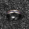 Wedding Rings NUNCAD 6mm Black Gold Color Inlaid Lapis Lazuli Inoxidizable Wedding Rings For Men Tungsten Carbide Ring Good Quality 230717