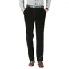 Pantaloni da uomo Business Pantaloni casual resistenti al freddo Cerniera con bottoni Fodera in pile ispessita da uomo Antigelo lungo