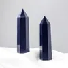 1pc Ponto de Cristal Natural Pedra de Areia Azul Cura Reiki Varinha de Quartzo Polido Torre Ornamento para Decoração de Casa Presente