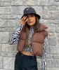 lu Damen-Pufferweste, Herbst-Winter, warme Weste, Kragen, doppelseitig, Oberbekleidung, Jacke, Westen, modische Streetwear