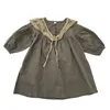 Fille robes 2023 filles robe enfants à manches longues une pièce enfants vêtements Vintage bébé coton décontracté lâche grande taille tenues