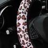 Stuurwielhoezen Autohoes 38cm Gebreide stof Materiaal Leopard Cheetah Naadloze stylingaccessoires