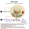 Breda brimhattar Anpassade broderi Textnamn Logo Sun Hat For Women's Summer White Pompon Straw Beach Female Sunshade Caps