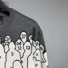 Nuovo maglione lavorato a maglia con lettera jacquard AOP in macchina per maglieria autunno / inverno e Dettaglio jnlarged personalizzato girocollo in cotone oversize athleisure rdE3ws