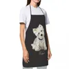 Westie West Highland White Terrier Dog Aprons Men Adult Unisex Kitchen ChefBib Tabier Cuisine Cooking Baking Gardening L230620