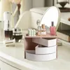 Förvaringslådor Makeup Desk Organizer Utsökt utförande 360-graders roterande låda badrumsbänkskatt skrivbordsskönhet