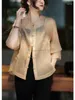 Ethnic Clothing 2023 Chinese National Style Coffee Colored Shirt Chiffon Sunscreen Blouse Lady Cardigan Jacket Daily Tangsuits