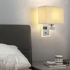 Wandlampen Amerikaans bedlamp stoffen lampenkap licht voor woonkamer slaapkamer corridor decor sconce led -lichten