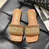 Slippers Sandals for Women 2023 New To Weave Boho Style Sandals Female Square Toe Flat Sandals Casual Summer Slippers for Women L230717