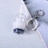 Keychains Simulation Pearl Milk Tea Holder Cute Colorful Bubble Cup Pendant Key Chains Keyrings Creative Jewelry Gifts