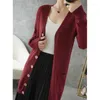 Женские трикотажные женские женские женщины Midi Long Tind Cardigan Jacket Casual Wool Kinded Cardigans Lady Mourdreted Toble Plus и размер