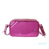 Designer-Tasche, mehrfarbige Umhängetaschen, Kamera-Damen, modische und farbenfrohe Leder-Umhängetasche, Glitzer-Riemen-Geldbörse, rosa Tasche