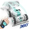 Electric/RC Car S-012 2.4 GHz 4WD Mini RC Stunt Car Remote Control Watch Gest Sensor Electric Toy RC Drift Car Rotation Gift for Kids Gift 230717