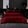 Juegos de cama Conjunto de lujo rojo Funda nórdica 264x228 Con funda de almohada 240x220 Edredón Impresión HD Sábana King de alta calidad 230717