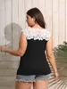 Camisoles Tanks Finjani Plus Size Women's Contrast Lace Tank Top Fashion Cami Tops Women Clothing 230715