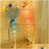 Decorative Flowers Wreaths Led Luminous Balloon Rose Bouquet Helium Transparent Ballons Wedding Birthday Party 2021 Happy Year Chr Dhdur