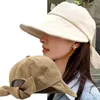 Berets Summer Wide Brim Sun Hat Women Bowknot Buckte Hats Outdoor Beach Регулируемые козырьки сплошной цвет складной панамский рыбак